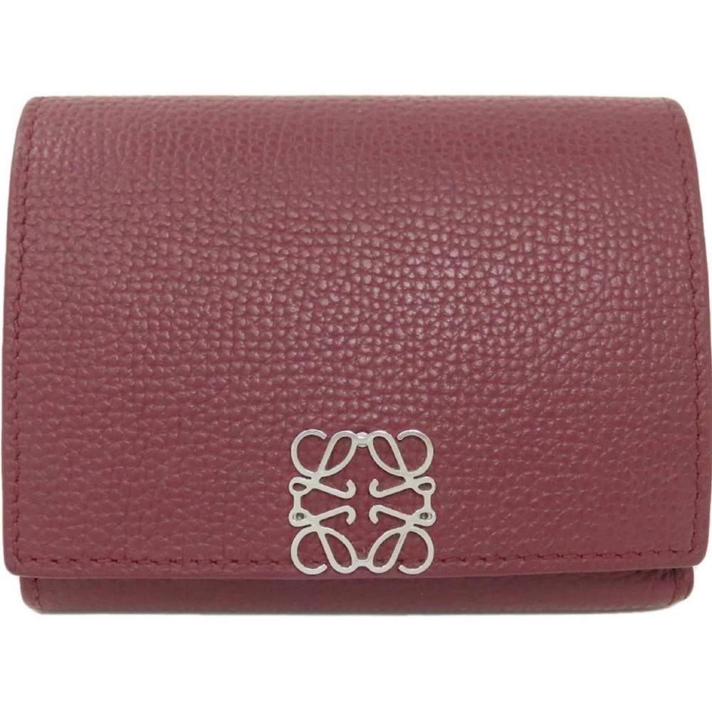 Loewe anagram trifold wallet in pebble grained calfskin